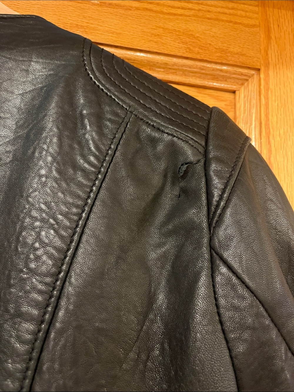 Lucky Brand Black Asymmetrical Leather Moto Jacket - Picture 5 of 7